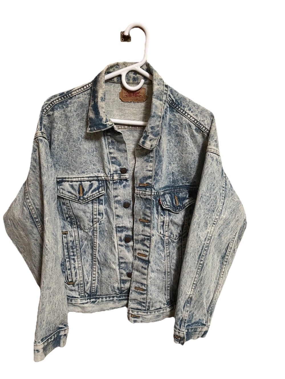Vintage Levi’s 70507-0219 Acid Wash Denim Trucker Jacket USA Made Size L 523